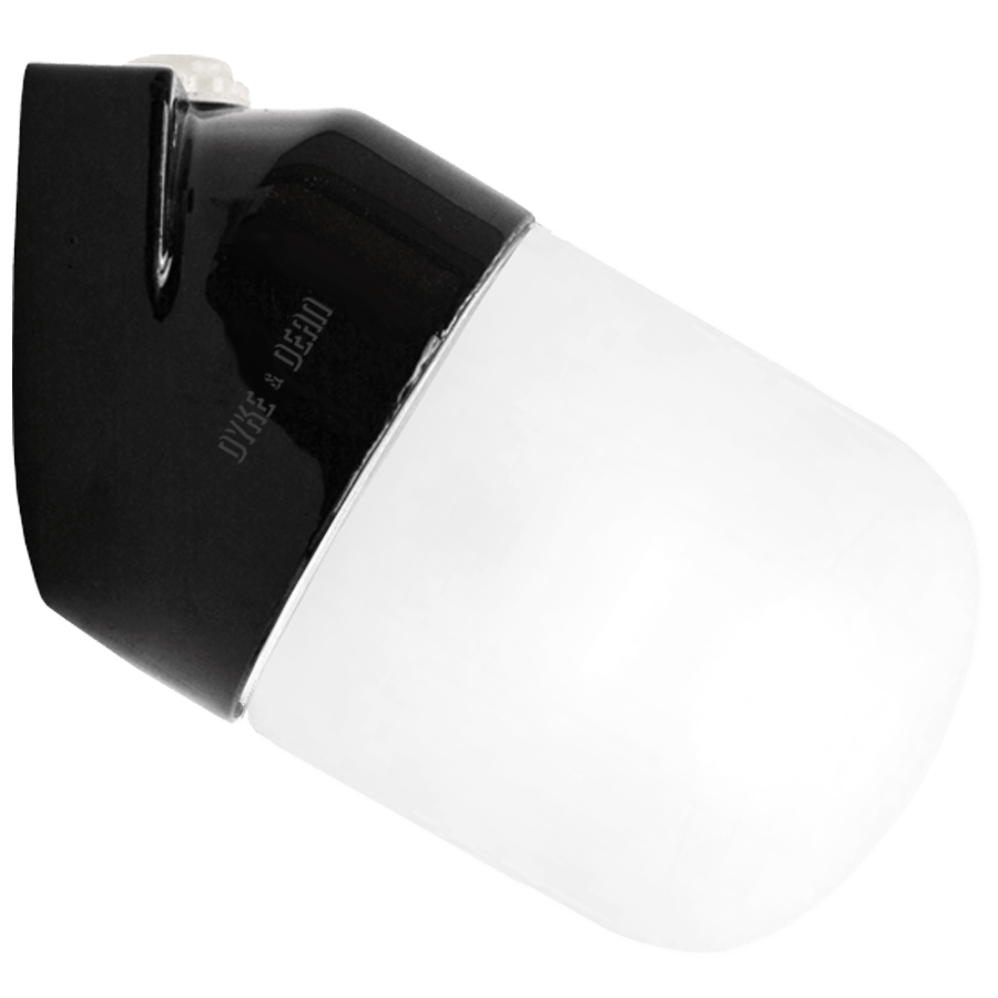 BLACK CERAMIC ANGLE WALL LIGHT FROSTED E27 - DYKE & DEAN