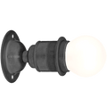 BLACK PLATED FIXED SCREW E27 WALL BULB HOLDER - DYKE & DEAN