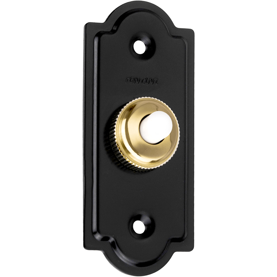 BLACK/BRASS PUSH BUTTON DOORBELL - HARDWARE - DYKE & DEAN  - Homewares | Lighting | Modern Home Furnishings