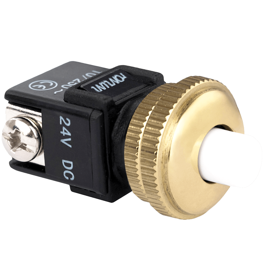 BLACK/BRASS PUSH BUTTON DOORBELL - HARDWARE - DYKE & DEAN  - Homewares | Lighting | Modern Home Furnishings