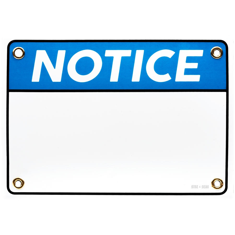 BLANK NOTICE ENAMEL SIGN - HARDWARE - DYKE & DEAN  - Homewares | Lighting | Modern Home Furnishings