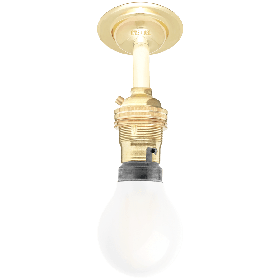 BRASS FIXED EXTENDED BAYONET WALL BULB HOLDER - DYKE & DEAN