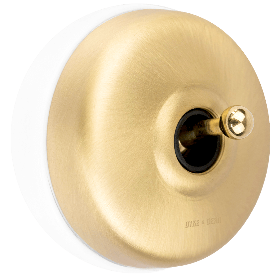 BRUSHED BRASS INTERMEDIATE WALL SWITCHES - DYKE & DEAN