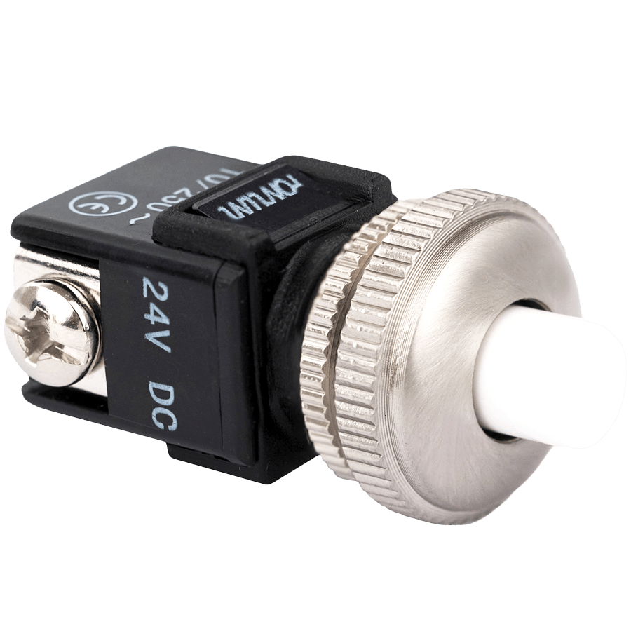 BRUSHED STEEL PUSH BUTTON DOORBELL - DYKE & DEAN