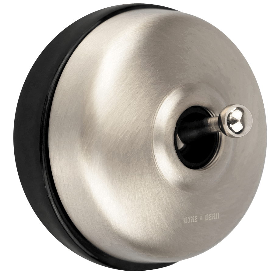 BUSHED STEEL 2 WAY TOGGLE WALL SWITCH BLACK - DYKE & DEAN