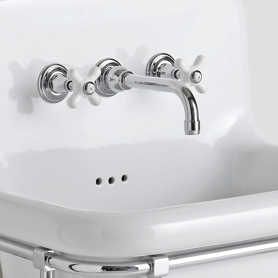 CERAMIC MOUNTED DOUBLE SINK WHITE - DYKE & DEAN