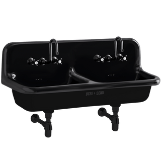 CERAMIC MOUNTED DOUBLE SINK WITH COLOUR OPTIONS - DYKE & DEAN