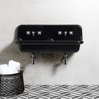 CERAMIC MOUNTED DOUBLE SINK WITH COLOUR OPTIONS - DYKE & DEAN