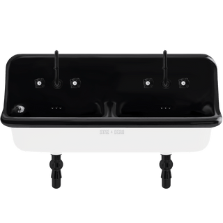 CERAMIC MOUNTED DOUBLE SINK WITH COLOUR OPTIONS - DYKE & DEAN