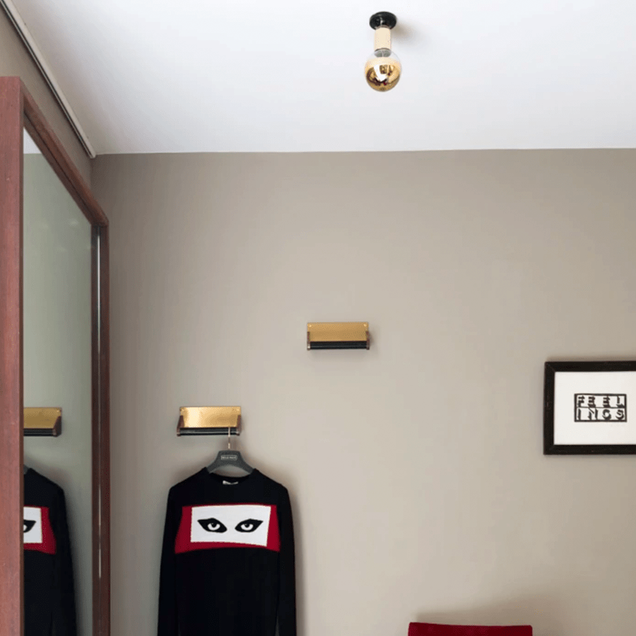 CHROME FIXED STUBBY CERAMIC LAMP - DYKE & DEAN