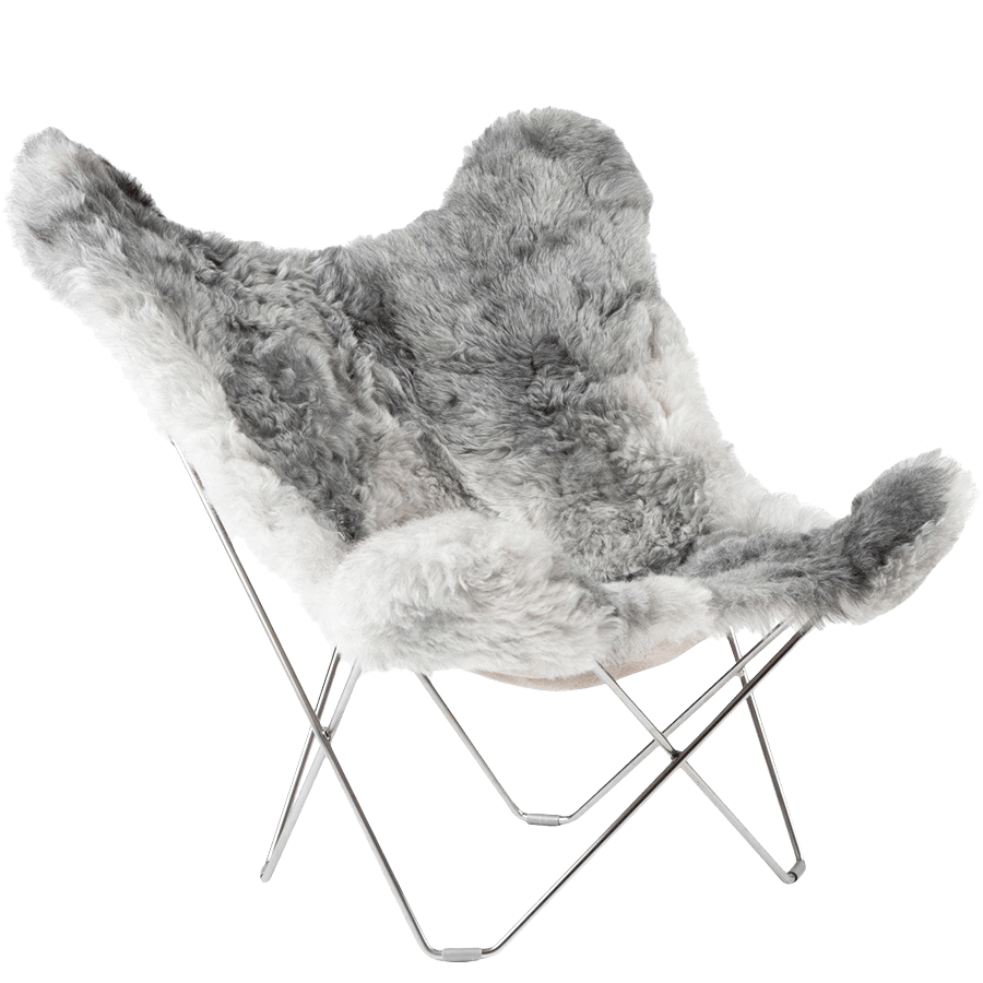 CUERO BUTTERFLY CHAIR GREY SHEEPSKIN - DYKE & DEAN