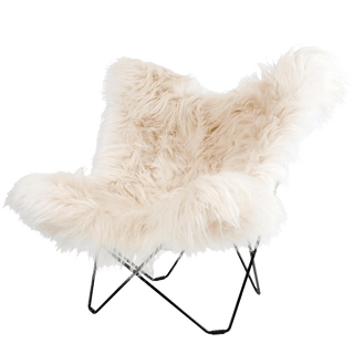 CUERO BUTTERFLY CHAIR LONG WHITE SHEEPSKIN - DYKE & DEAN