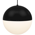 DOME CAPPED OPAL GLOBE PENDANT BLACK 400MM - DYKE & DEAN