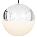 DOME CAPPED OPAL GLOBE PENDANT CHROME 500MM - DYKE & DEAN