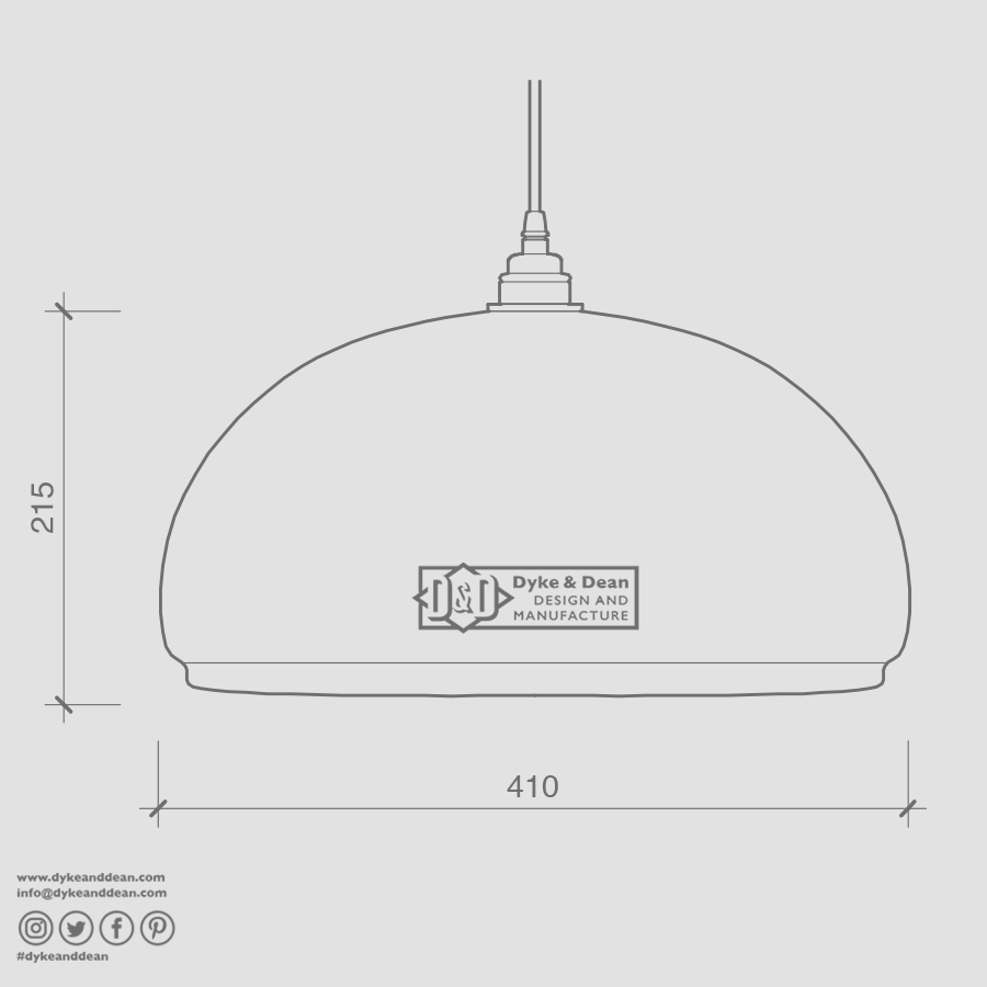 DOME OPALINE RETRACTABLE CORD LIGHT LARGE - DYKE & DEAN