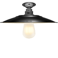 FIXED FLAT BLACK ENAMEL SHADE - DYKE & DEAN