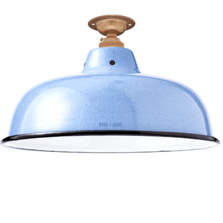 FIXED NECK VENT BLUE ENAMEL SHADE - DYKE & DEAN