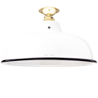 FIXED NECK VENT WHITE ENAMEL SHADE - DYKE & DEAN