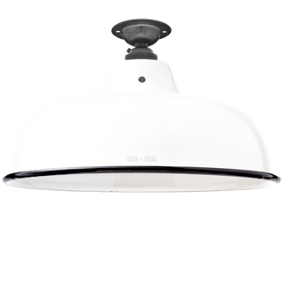 FIXED NECK VENT WHITE ENAMEL SHADE - DYKE & DEAN