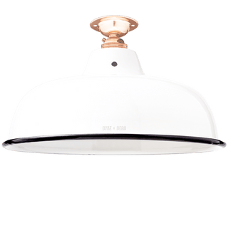 FIXED NECK VENT WHITE ENAMEL SHADE - DYKE & DEAN