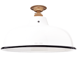 FIXED NECK VENT WHITE ENAMEL SHADE - DYKE & DEAN