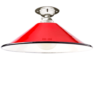 FIXED SMALL RED ENAMEL CONE SHADE - DYKE & DEAN