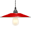 FLAT RED ENAMEL SHADE - DYKE & DEAN