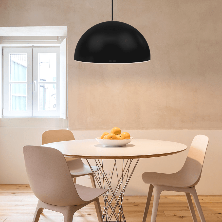 HEMISPHERE DOME PENDANT LIGHT BLACK 500MM - DYKE & DEAN