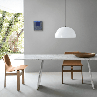 HEMISPHERE DOME PENDANT LIGHT WHITE 200MM - DYKE & DEAN