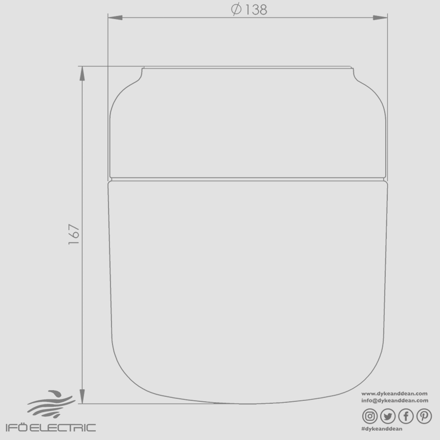 IFO ELECTRIC 140/170 PORCELAIN WHITE IP44 LED - DYKE & DEAN