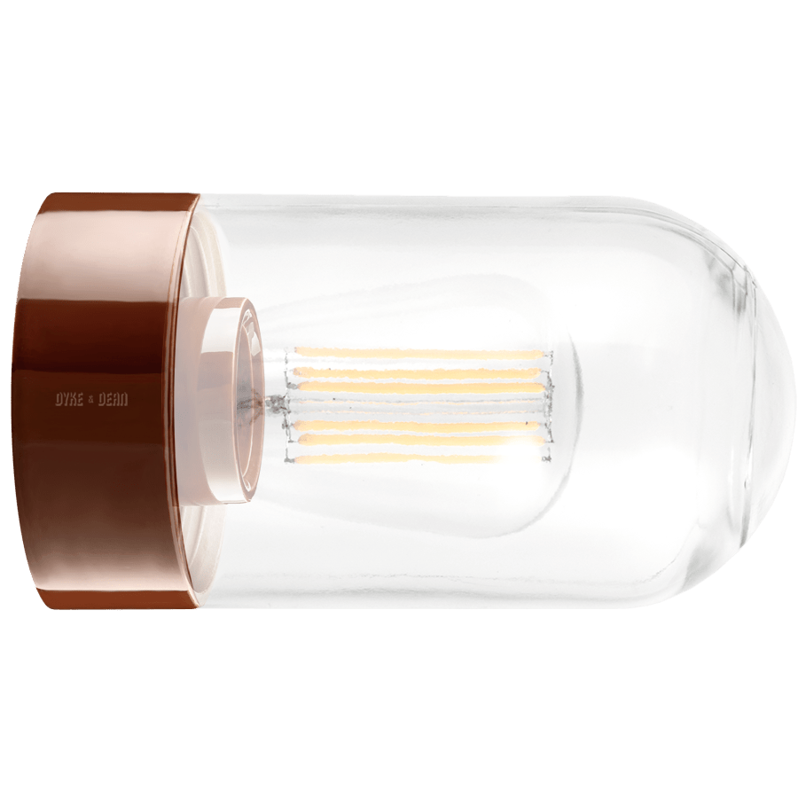 IFO ELECTRIC CERAMIC REAR WIRED WALL LIGHT BROWN - DYKE & DEAN