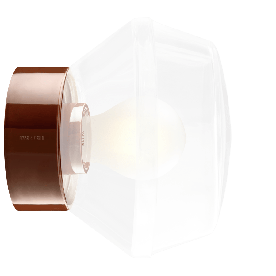 IFO ELECTRIC CERAMIC REAR WIRED WALL LIGHT BROWN - DYKE & DEAN