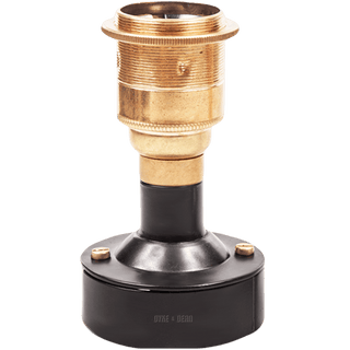 INDUSTRIAL WALL BULB HOLDER BLACK & BRASS E27 - DYKE & DEAN