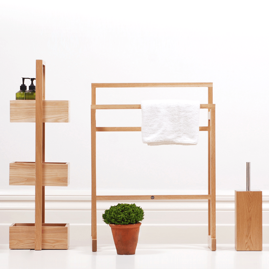 LARGE TOWEL RAIL MEZZA NATURAL OAK - DYKE & DEAN