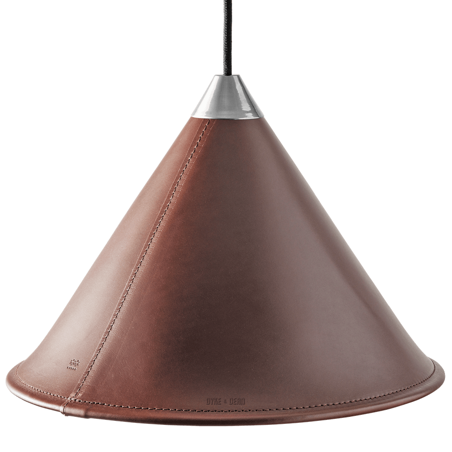 LEATHER CONE LAMP CHOCOLATE - DYKE & DEAN