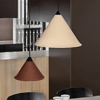 LEATHER CONE LAMP OAK - DYKE & DEAN