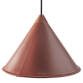 LEATHER CONE LAMP OAK - DYKE & DEAN