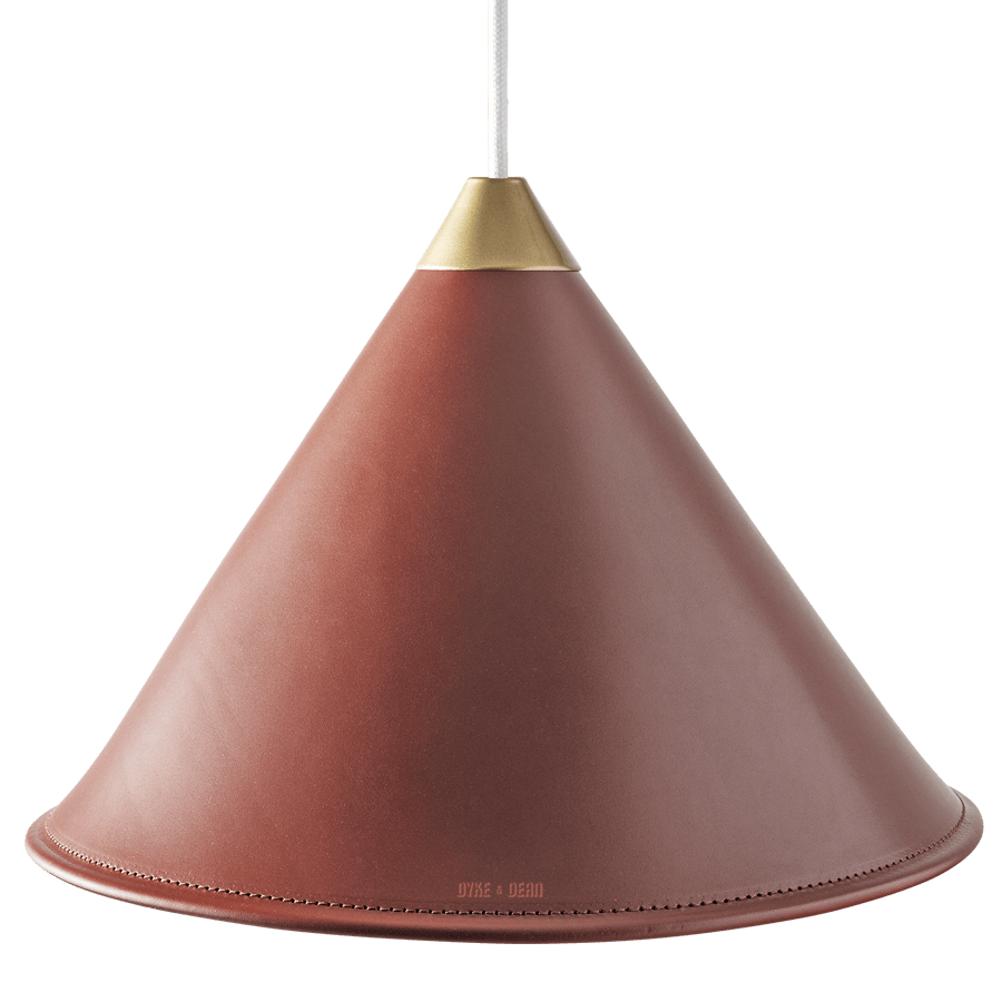 LEATHER CONE LAMP OAK - DYKE & DEAN