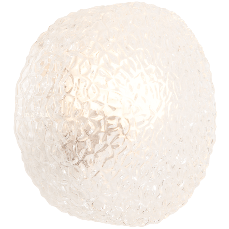 MOULDED ROUND GLASS WALL & CEILING LIGHT - DYKE & DEAN
