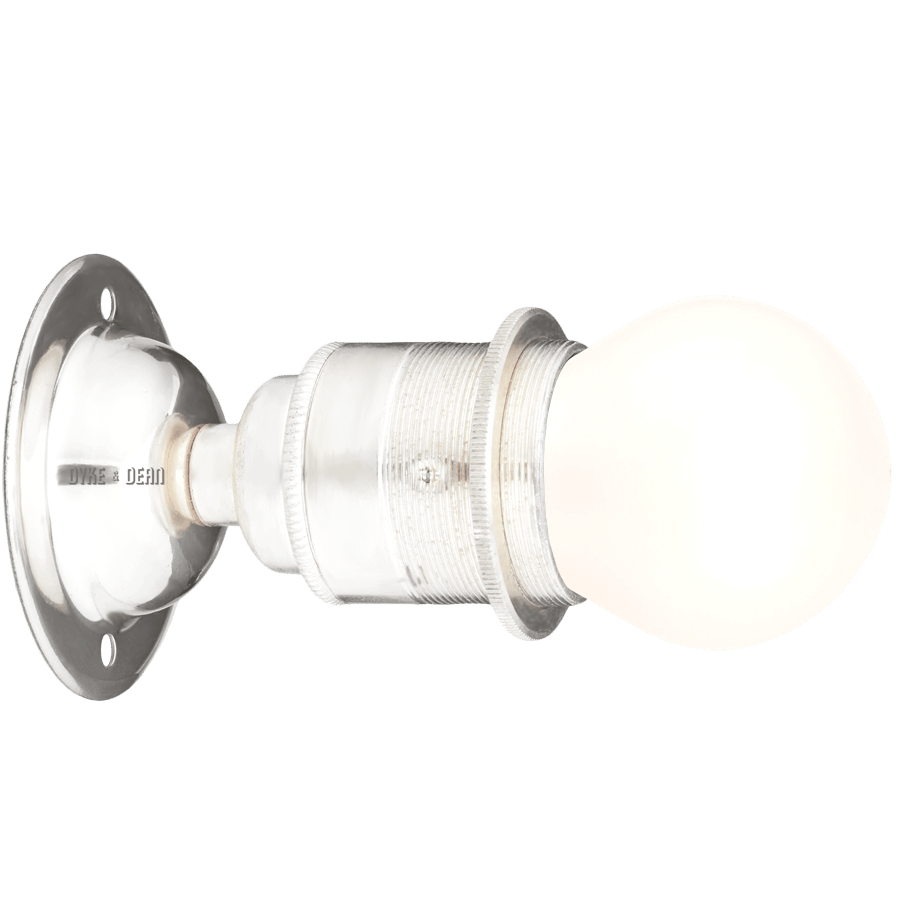 NICKEL FIXED E27 WALL BULB HOLDER - DYKE & DEAN