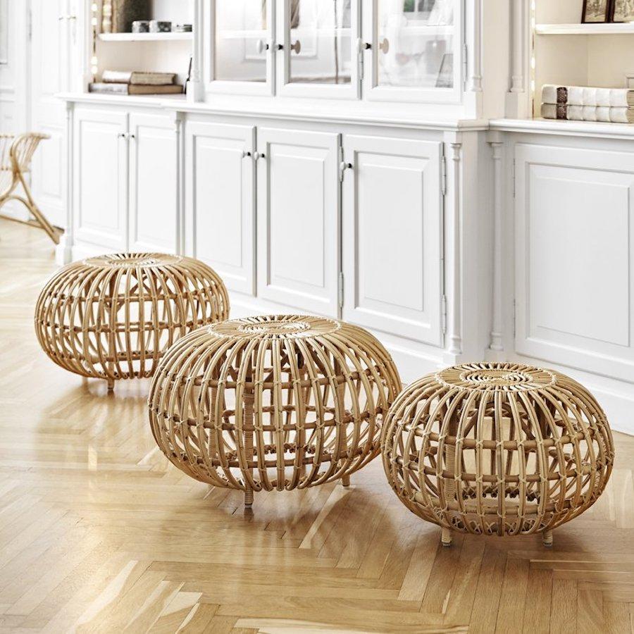 OTTOMAN RATTAN LARGE - DYKE & DEAN