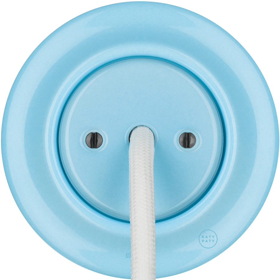 PORCELAIN WALL CABLE GLAND SOCKET PASTEL BLUE - DYKE & DEAN