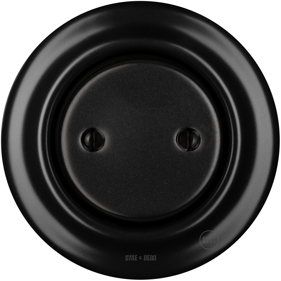 PORCELAIN WALL END PLUG SOCKET MATT BLACK - DYKE & DEAN