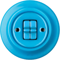 PORCELAIN WALL LIGHT SWITCH AZURE 2 TOGGLE - DYKE & DEAN