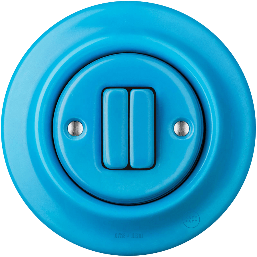 PORCELAIN WALL LIGHT SWITCH AZURE DOUBLE - DYKE & DEAN