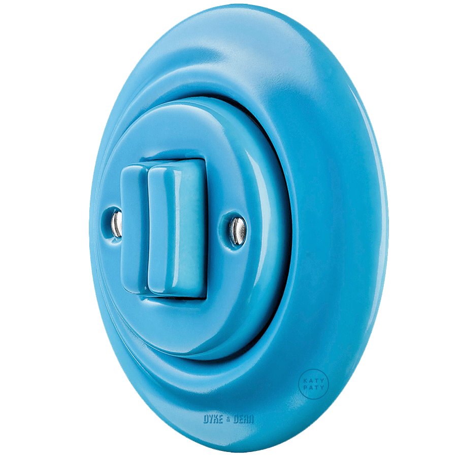 PORCELAIN WALL LIGHT SWITCH AZURE DOUBLE - DYKE & DEAN