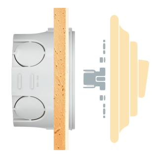 PORCELAIN WALL LIGHT SWITCH BLACK ROTARY - DYKE & DEAN
