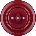 PORCELAIN WALL LIGHT SWITCH BURGUNDY ROTARY - DYKE & DEAN