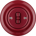 PORCELAIN WALL LIGHT SWITCH BURGUNDY TOGGLE - DYKE & DEAN