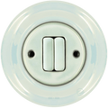 Concha porcelain double wall light switch by Katy Paty